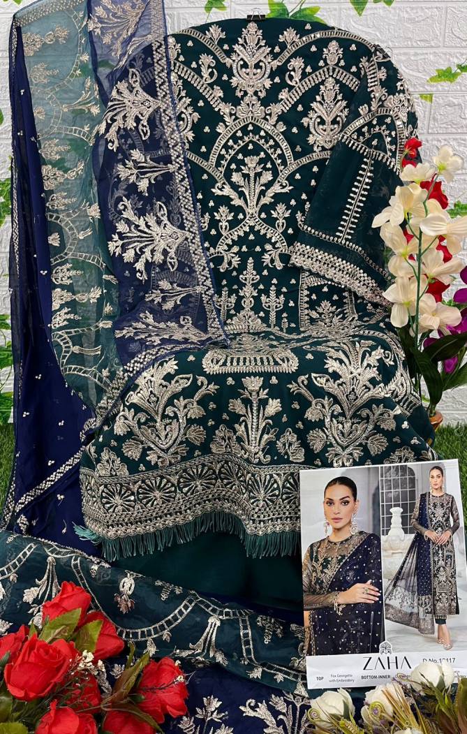 10117 Zaha Georgette Embroidey Pakistani Suits Wholesale Shop In Surat